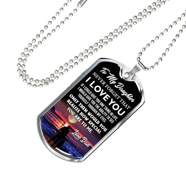 To My Daughter Necklace Dog Tag From Dad Christmas Gifts Luxury Dog Tag Silver